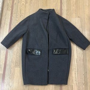 3/4 sleeve wool blend jacket